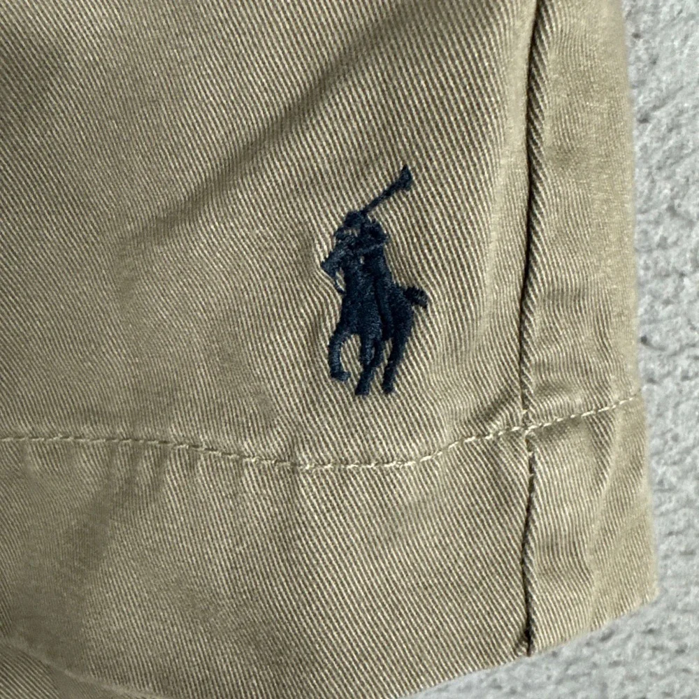 Polo Ralph Lauren Shorts Mens XXL 2XL Green Brown Casual Elastic Waist Snap Pony
